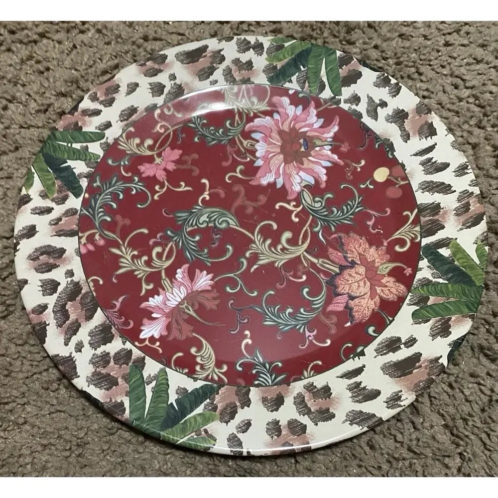 Gallery Collection Melamine 10” Dinner Plates -4 Set- Serving Dish Christmas A1